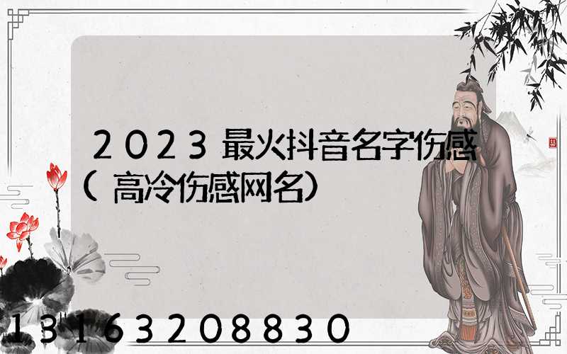 2023最火抖音名字伤感(高冷伤感网名)