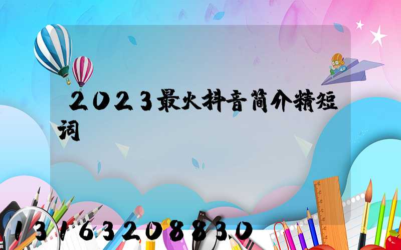 2023最火抖音简介精短词句