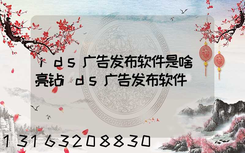 ids广告发布软件是啥(亮钻ids广告发布软件)
