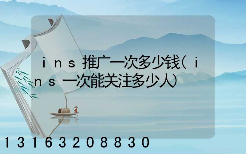 ins推广一次多少钱(ins一次能关注多少人)