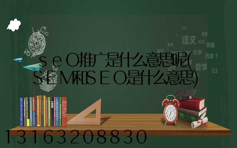 seO推广是什么意思呢(SEM和SEO是什么意思)
