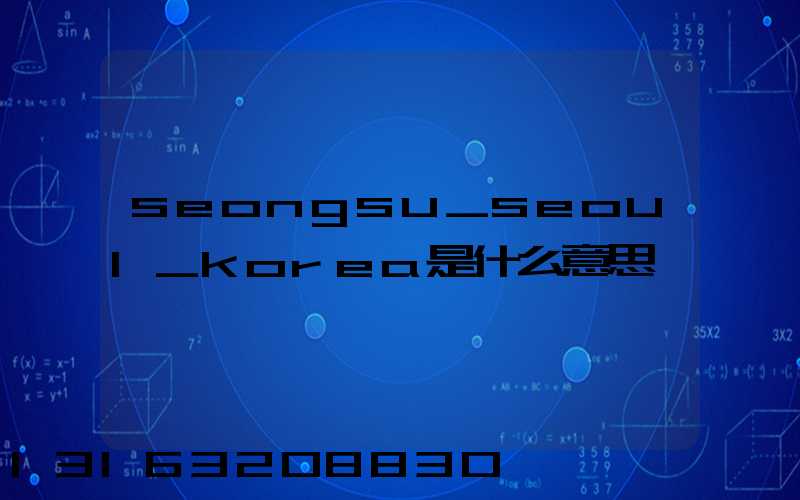 seongsu_seoul_korea是什么意思