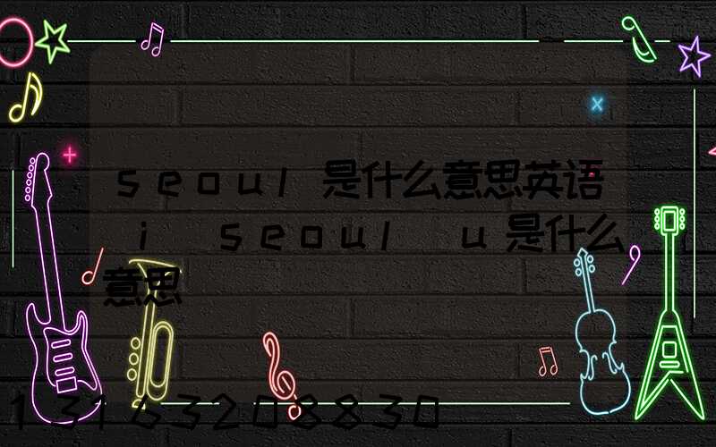 seoul是什么意思英语(i_seoul_u是什么意思)