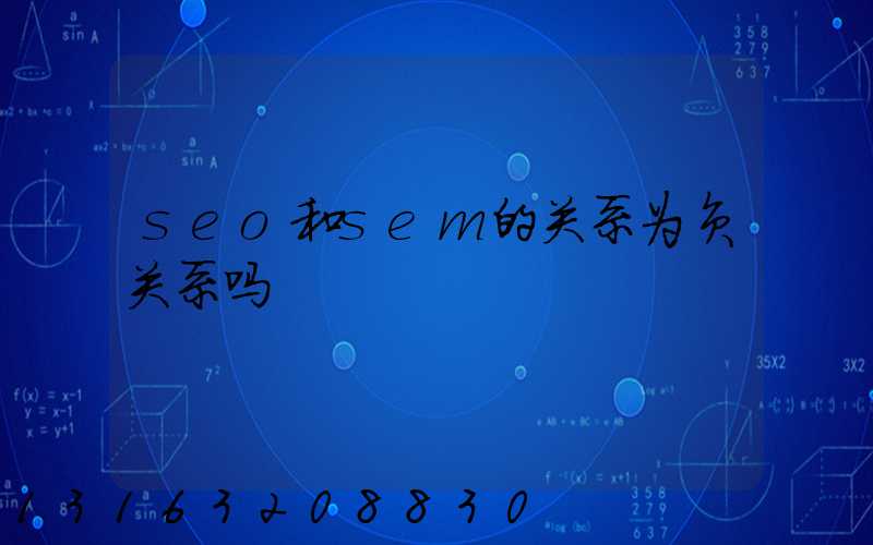 seo和sem的关系为负关系吗