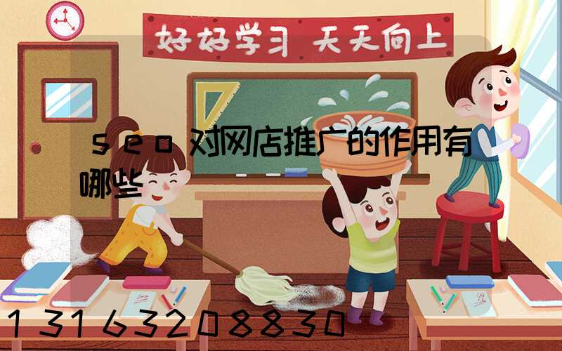 seo对网店推广的作用有哪些