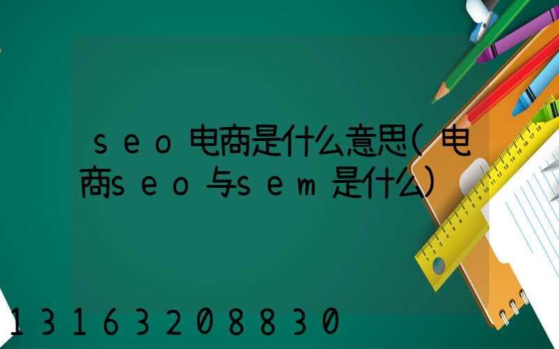 seo电商是什么意思(电商seo与sem是什么)