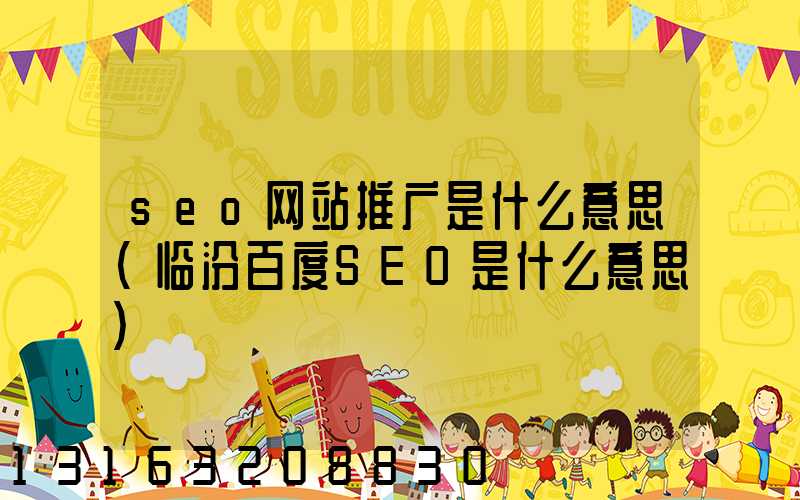 seo网站推广是什么意思(临汾百度SEO是什么意思)