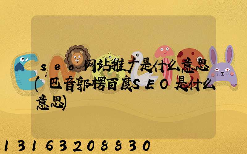 seo网站推广是什么意思(巴音郭楞百度SEO是什么意思)