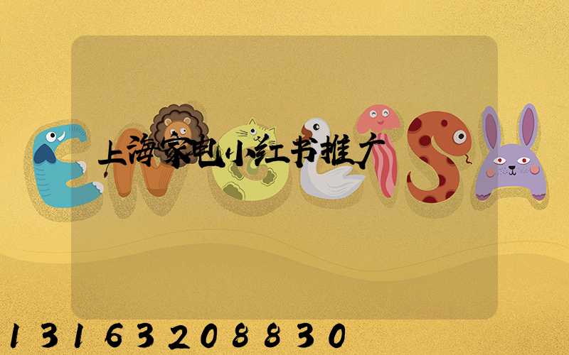 上海家电小红书推广