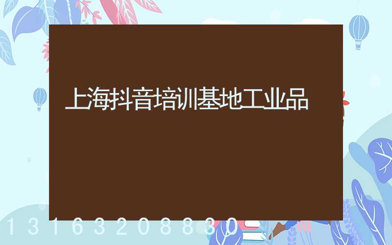 上海抖音培训基地工业品
