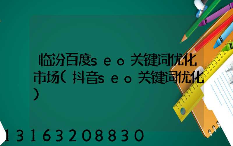 临汾百度seo关键词优化市场(抖音seo关键词优化)