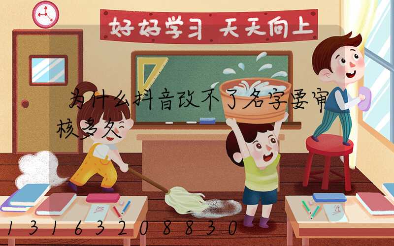 为什么抖音改不了名字要审核多久