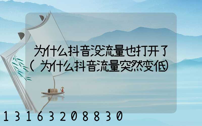 为什么抖音没流量也打开了(为什么抖音流量突然变低)