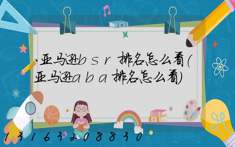 亚马逊bsr排名怎么看(亚马逊aba排名怎么看)