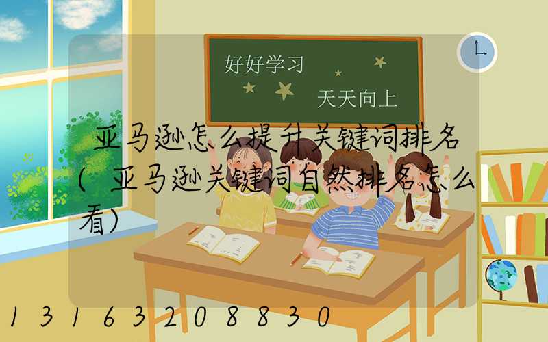 亚马逊怎么提升关键词排名(亚马逊关键词自然排名怎么看)