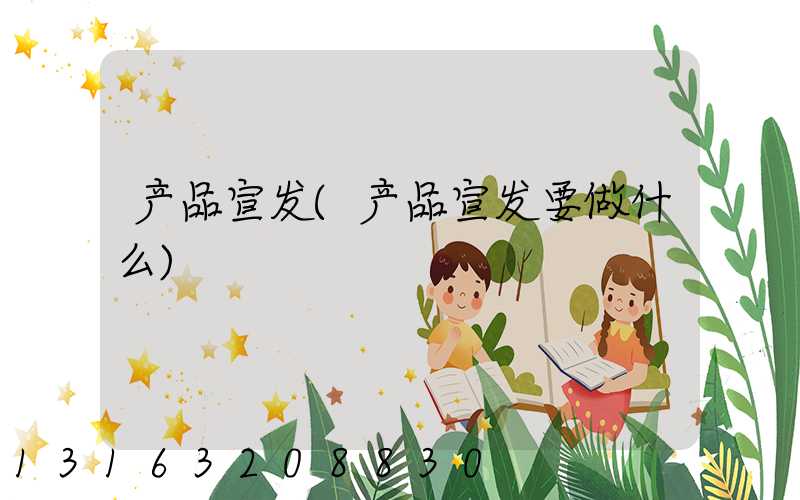 产品宣发(产品宣发要做什么)