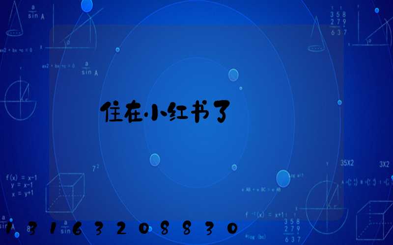 住在小红书了