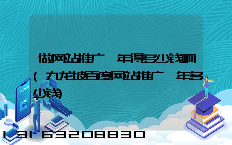 做网站推广一年得多少钱啊(九龙坡百度网站推广一年多少钱)