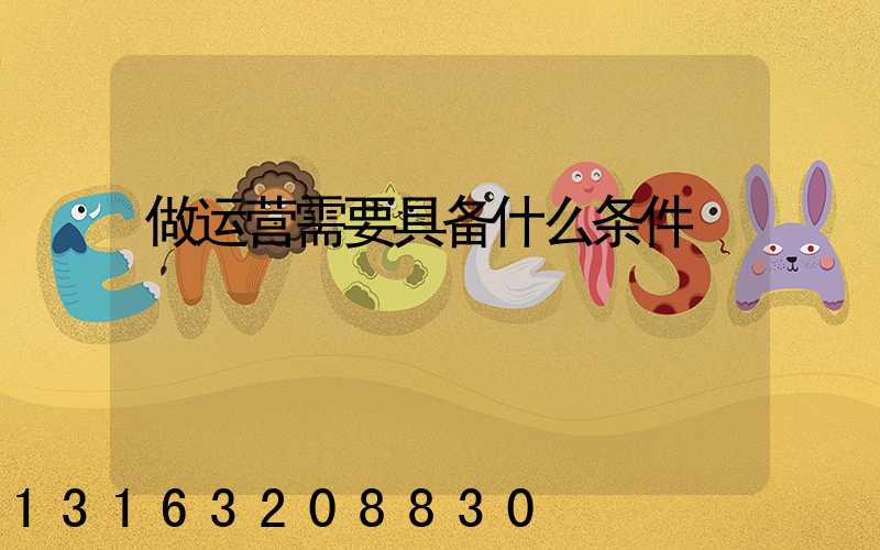做运营需要具备什么条件