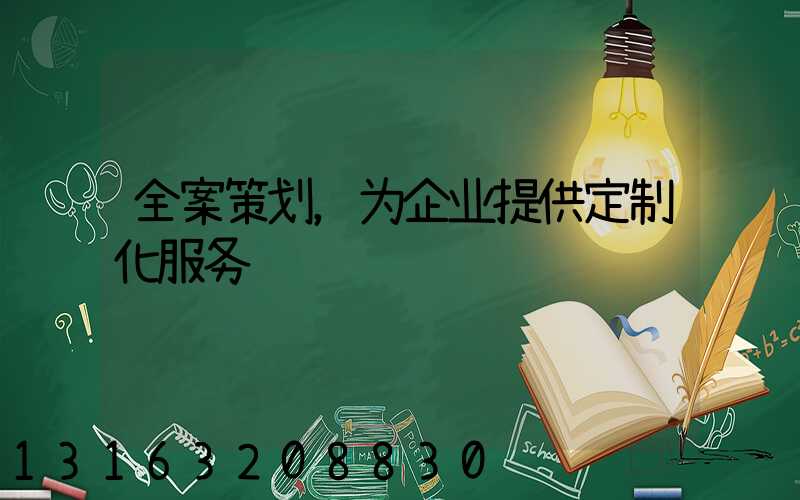 全案策划，为企业提供定制化服务