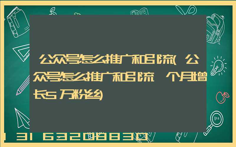 公众号怎么推广和引流(公众号怎么推广和引流一个月增长5万粉丝)