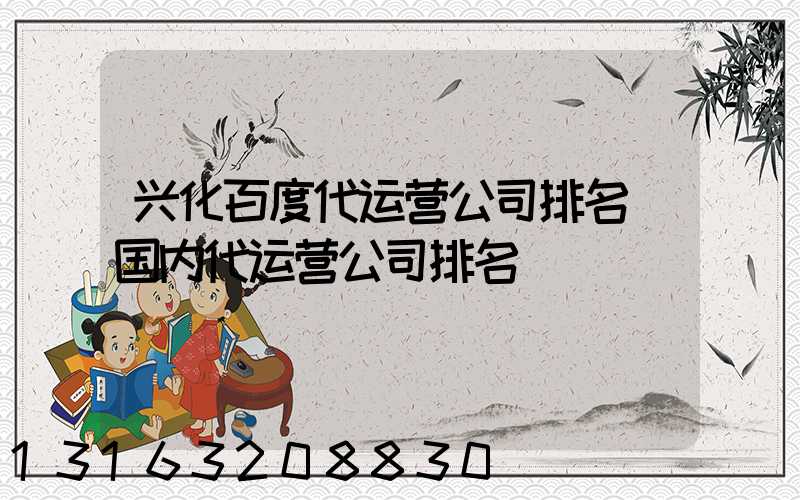 兴化百度代运营公司排名(国内代运营公司排名)