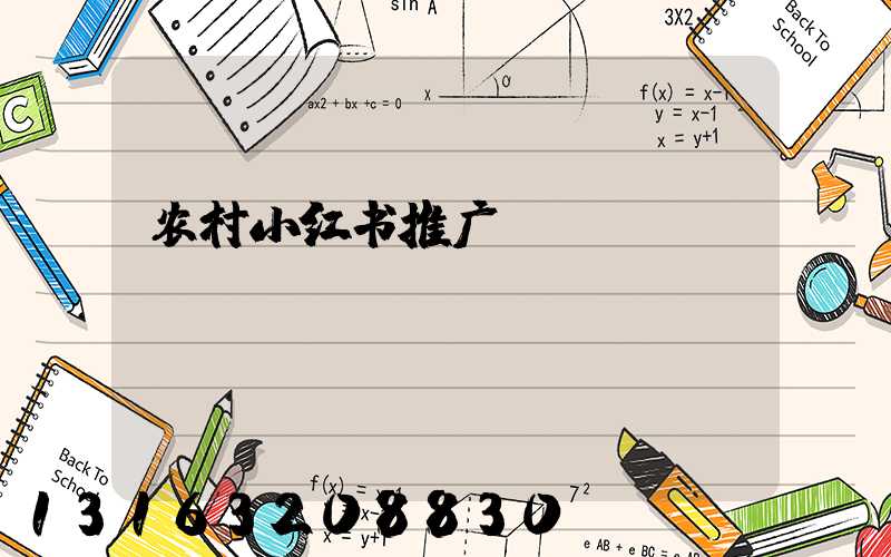 农村小红书推广