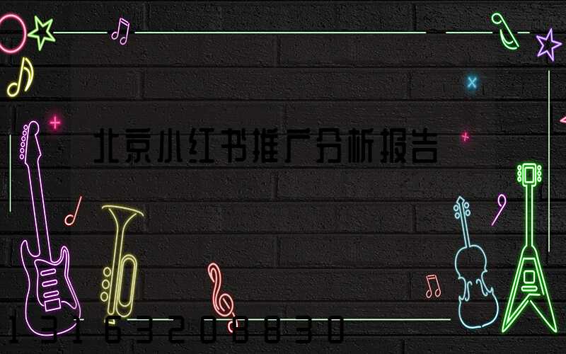 北京小红书推广分析报告