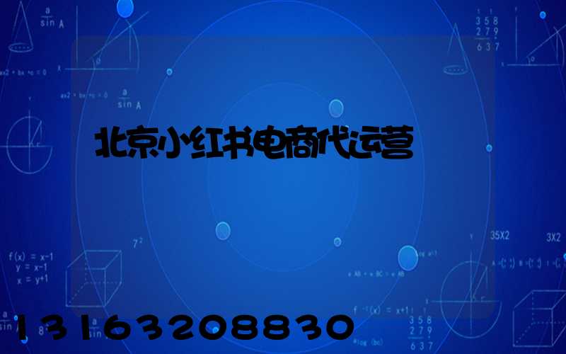北京小红书电商代运营