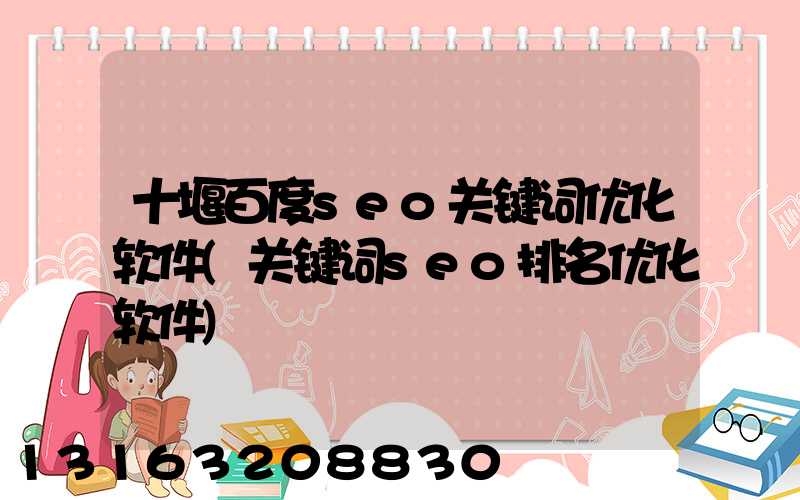 十堰百度seo关键词优化软件(关键词seo排名优化软件)