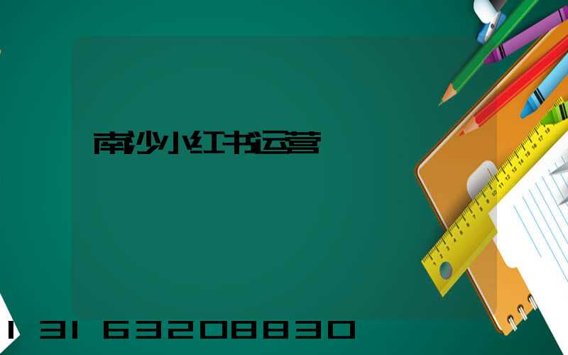 南沙小红书运营