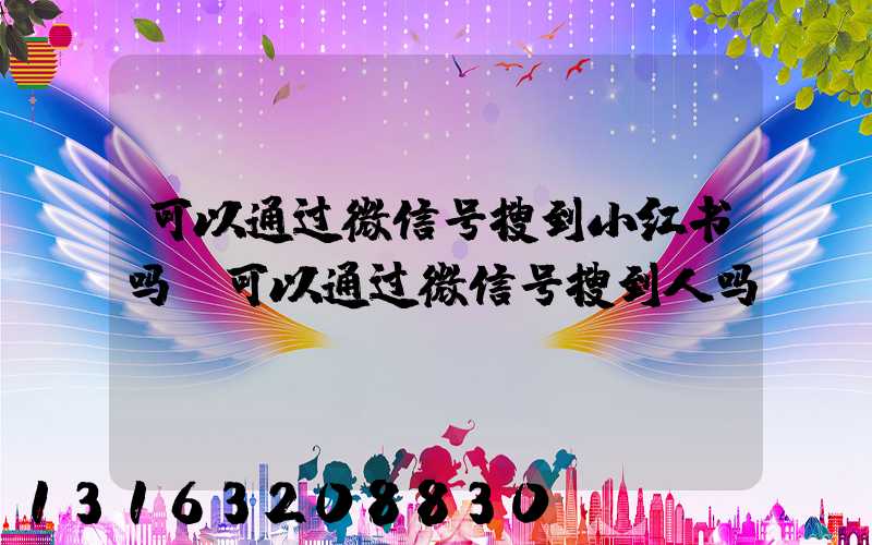 可以通过微信号搜到小红书吗(可以通过微信号搜到人吗)