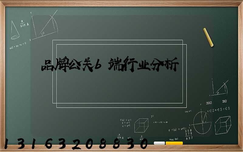 品牌公关b端行业分析