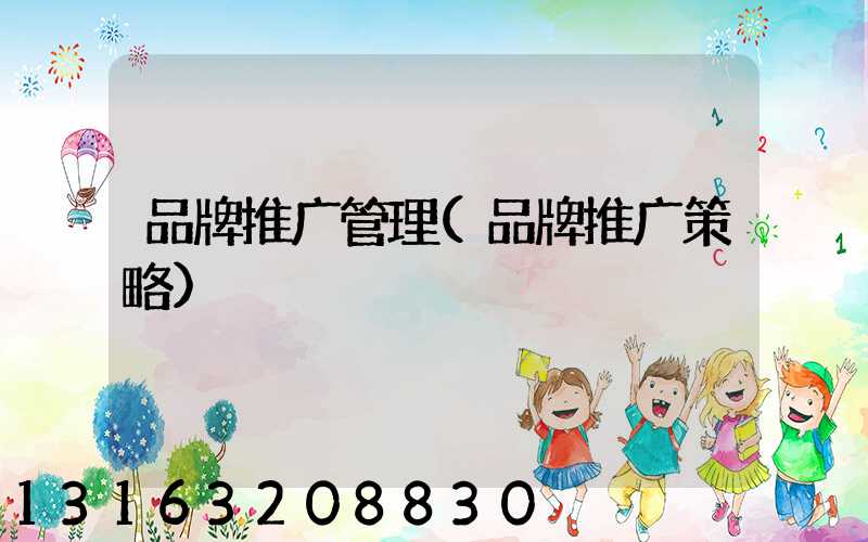 品牌推广管理(品牌推广策略)