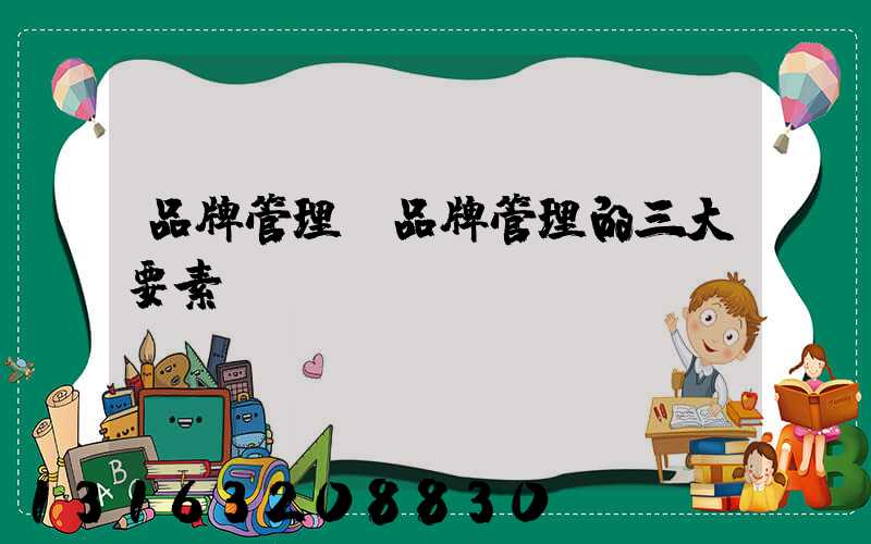品牌管理(品牌管理的三大要素)