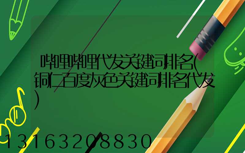 哔哩哔哩代发关键词排名(铜仁百度灰色关键词排名代发)