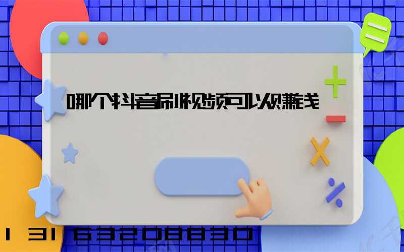 哪个抖音刷视频可以赚钱