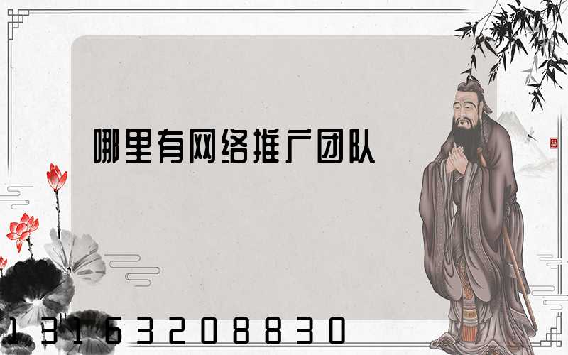 哪里有网络推广团队