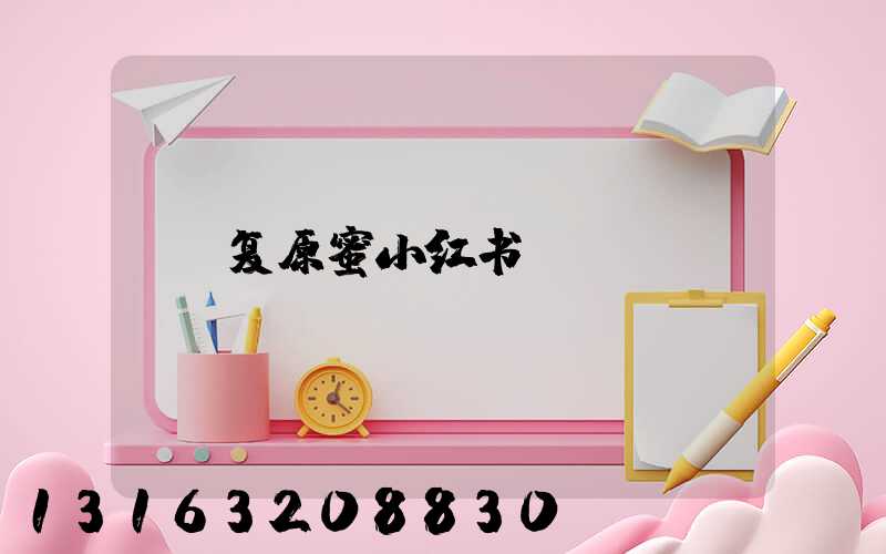 复原蜜小红书