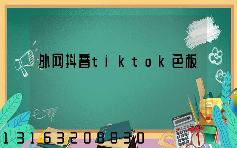 外网抖音tiktok色板