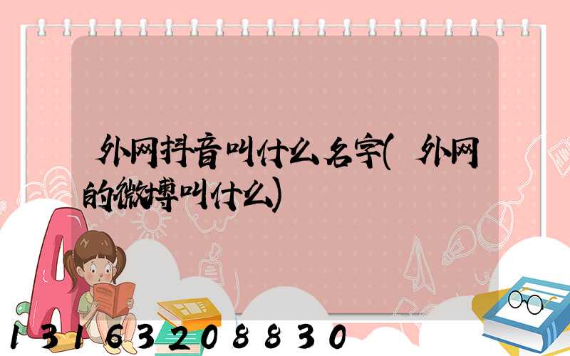 外网抖音叫什么名字(外网的微博叫什么)
