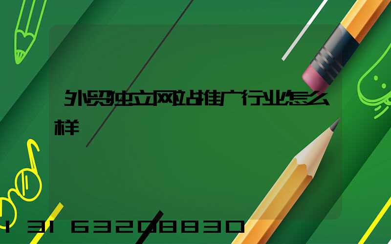 外贸独立网站推广行业怎么样