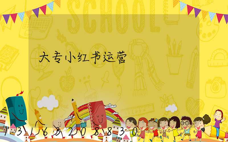 大专小红书运营