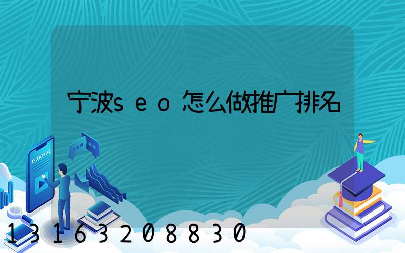 宁波seo怎么做推广排名