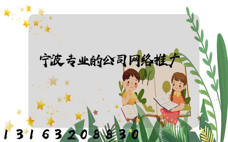 宁波专业的公司网络推广