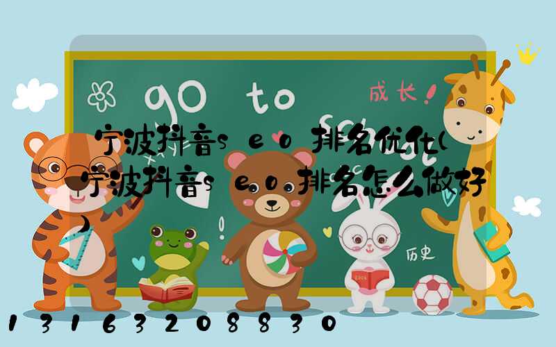 宁波抖音seo排名优化(宁波抖音seo排名怎么做好)