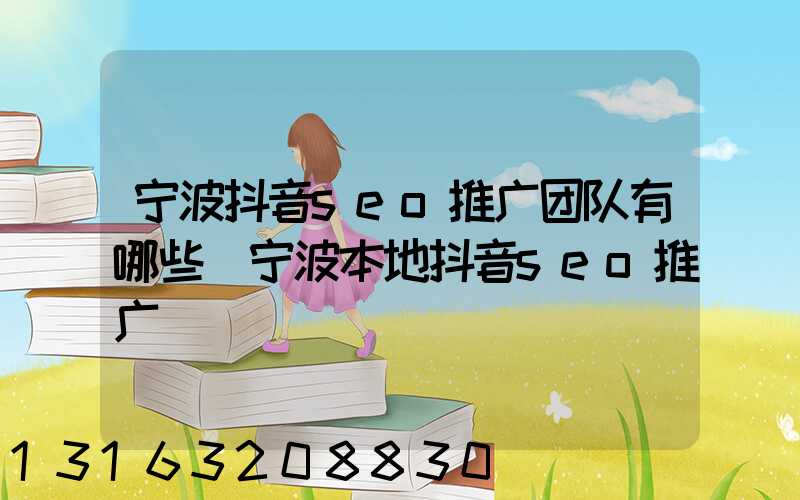宁波抖音seo推广团队有哪些(宁波本地抖音seo推广)