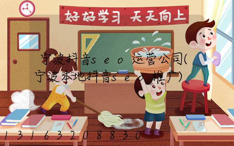 宁波抖音seo运营公司(宁波本地抖音seo推广)