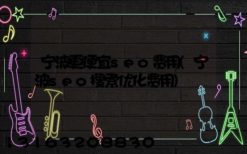 宁波更便宜seo费用(宁波seo搜索优化费用)