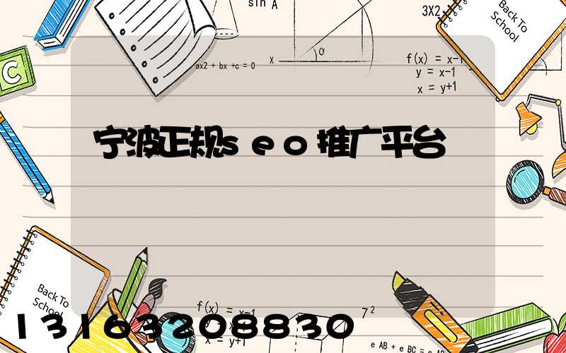 宁波正规seo推广平台